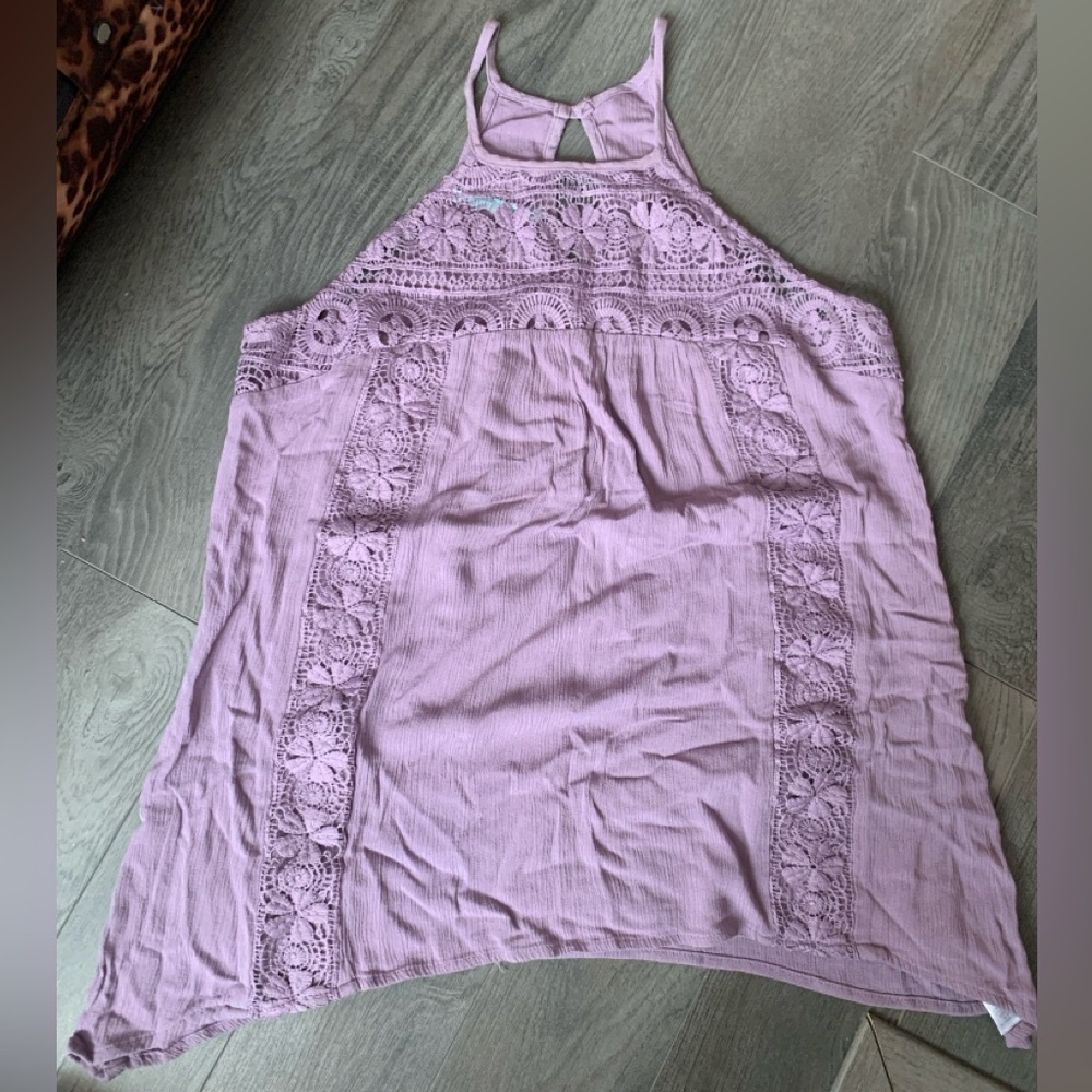 Lavendar Tank Top with Embroidery